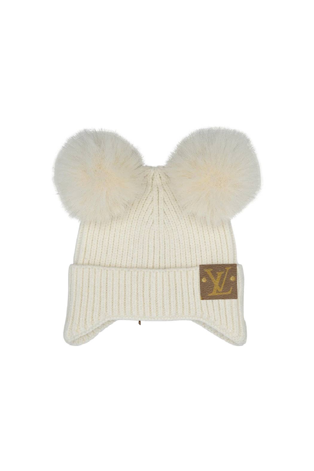 Baby 2 Pom Ear Cover Beanie