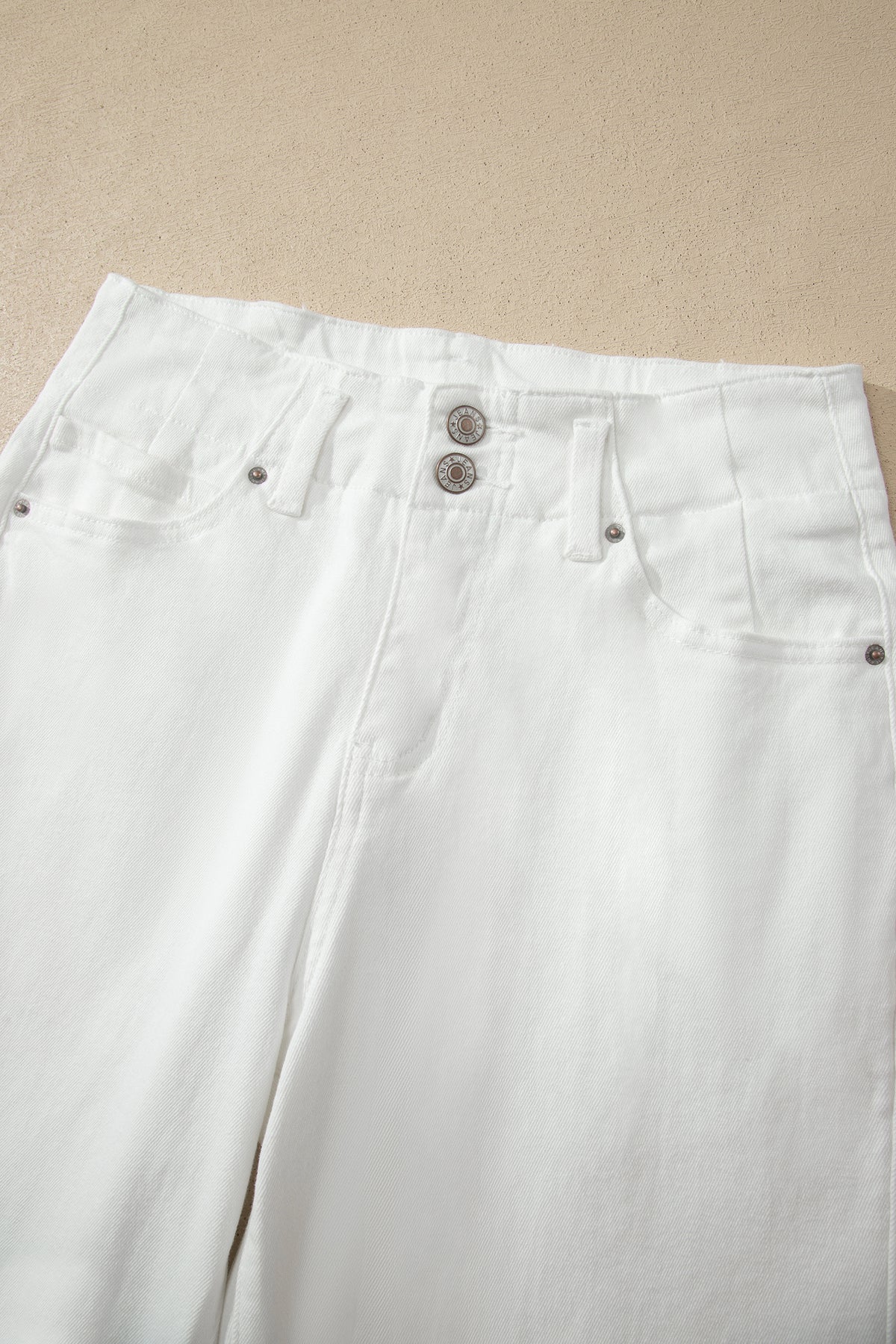 Bonbon 2-Button High Waist Wide Leg Jeans