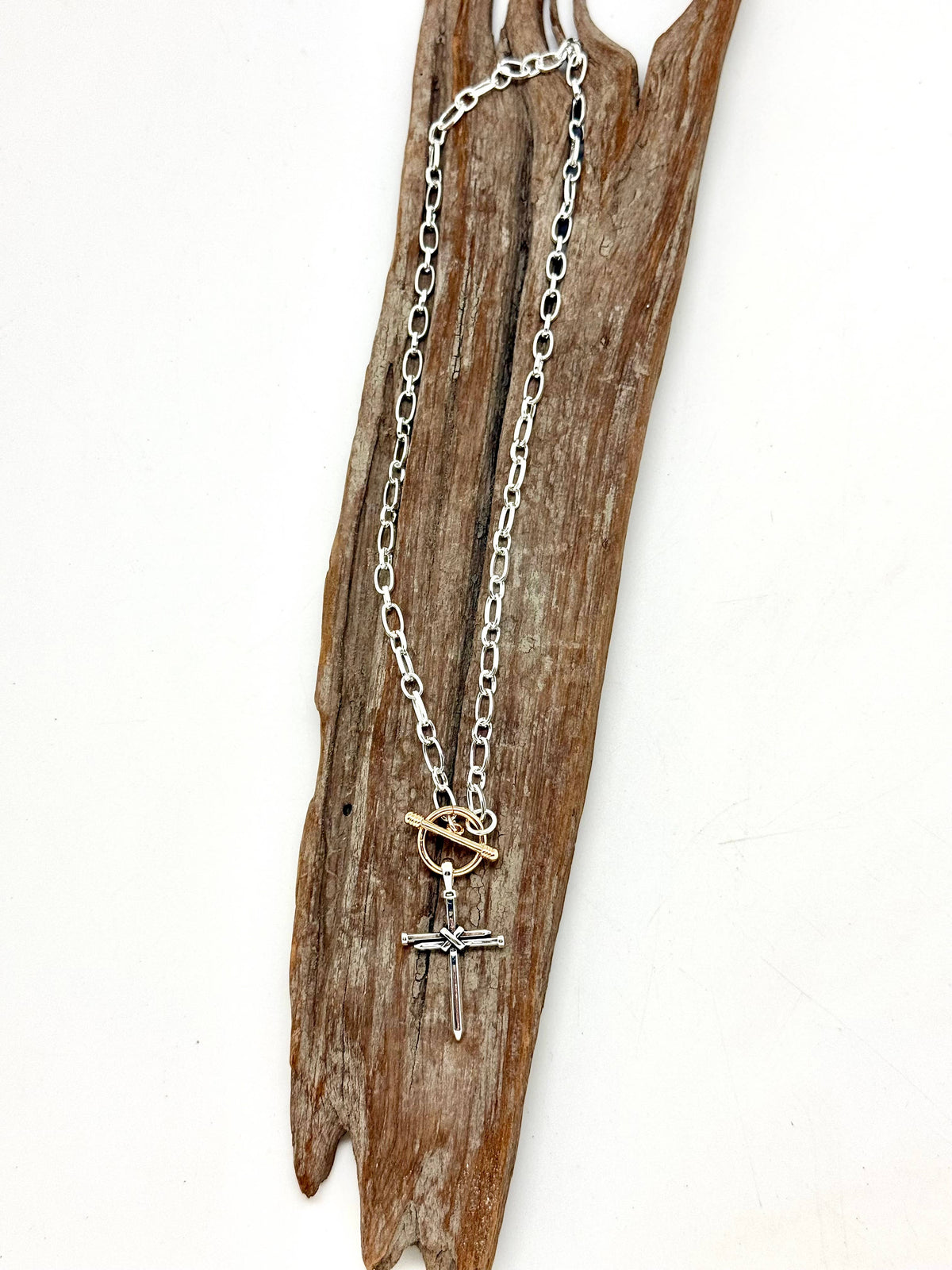 Necklace Cross AlloyPlated (Tarnish Free Plating )w/Gld 18”