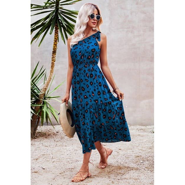 One Shoulder Sleeveless Maxi Dress