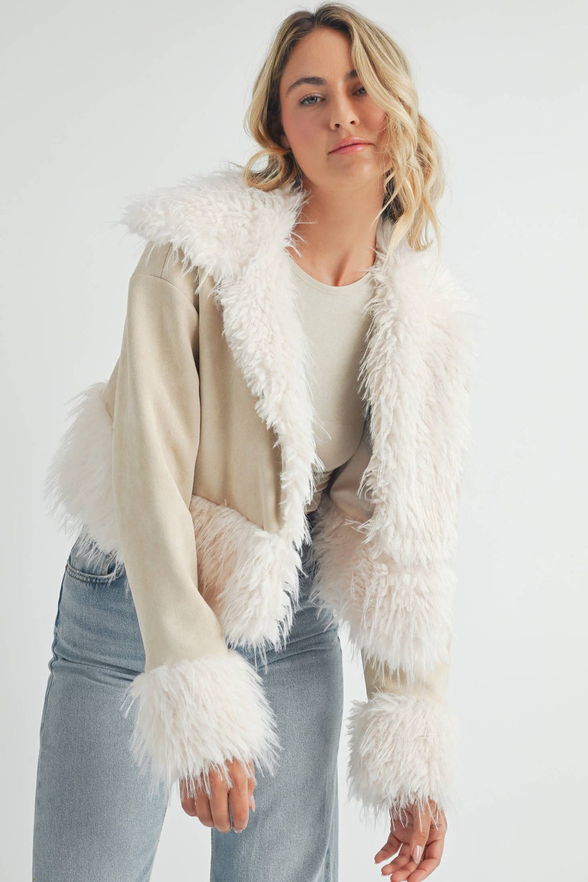 Faux Fur Trim Jacket
