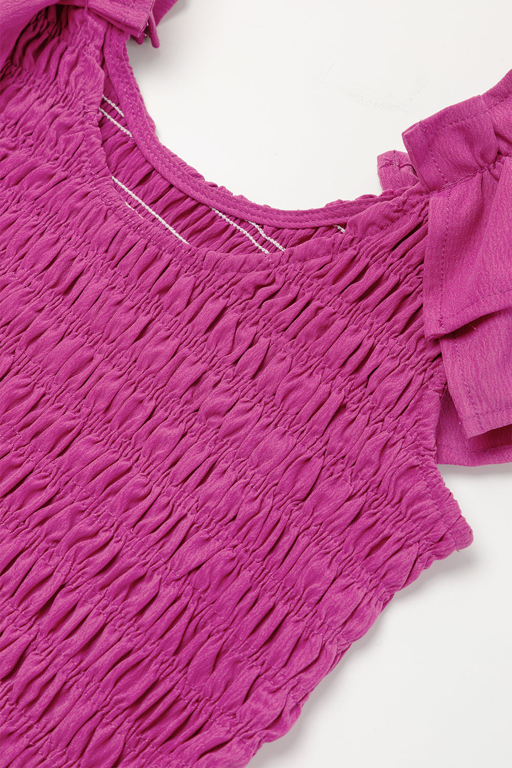 Ruffle Strap Smocked Midi Dress