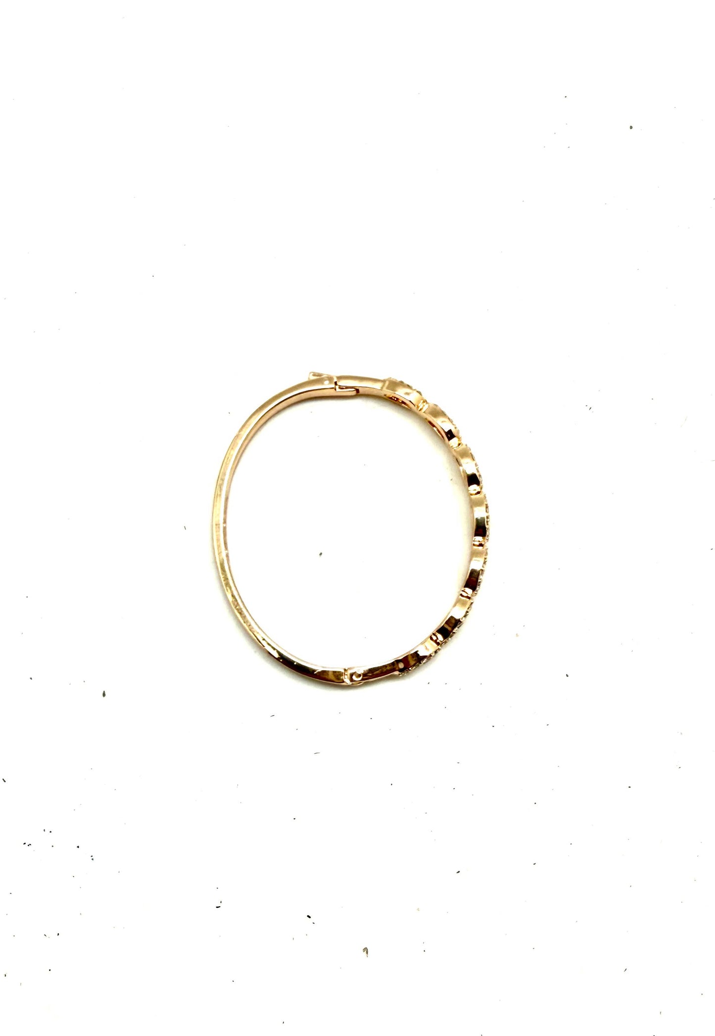Bracelet Oval Clear Glass Stones Gold HighQuality SafetyHook