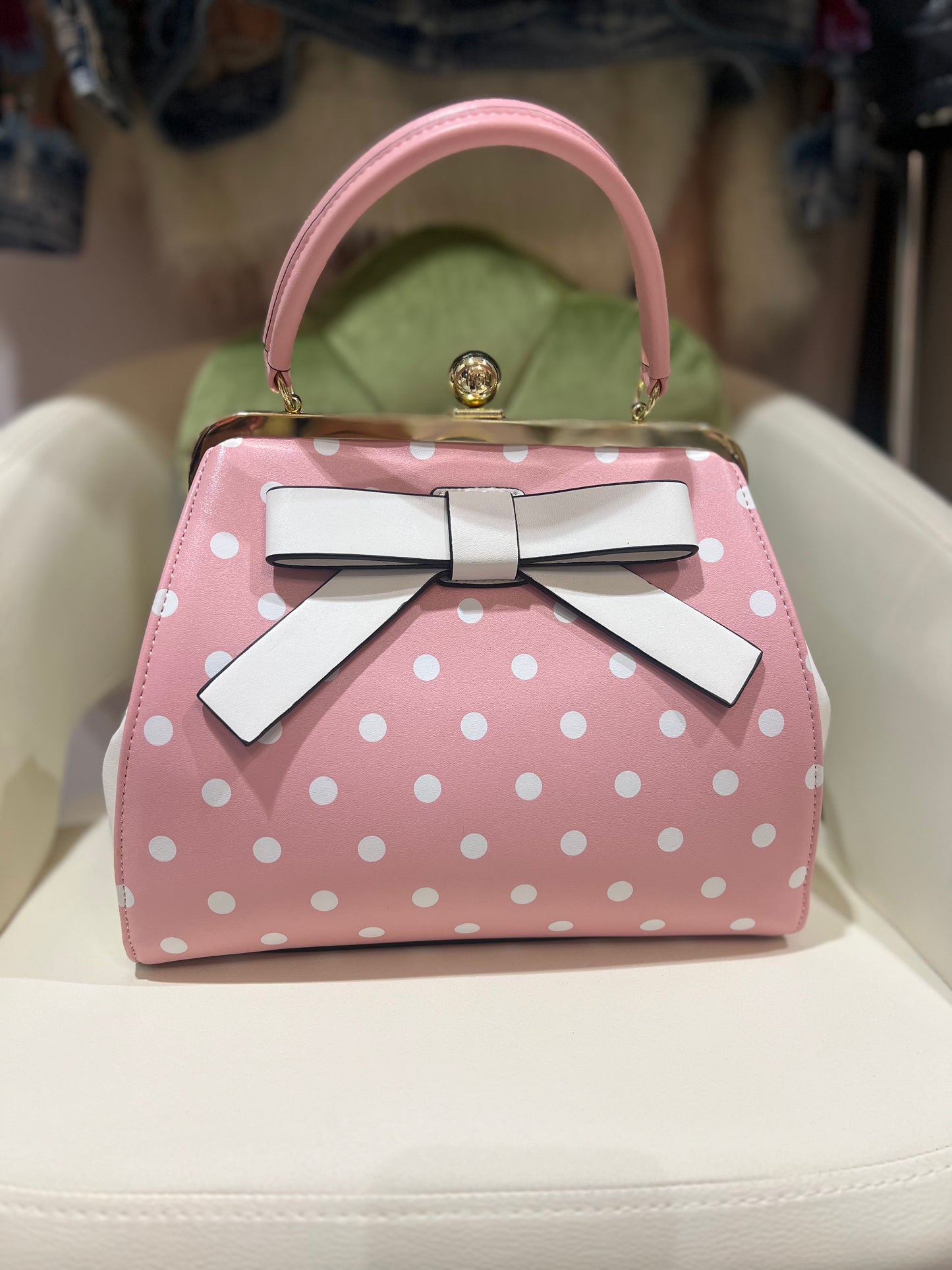 Pink Polka Dot Purse