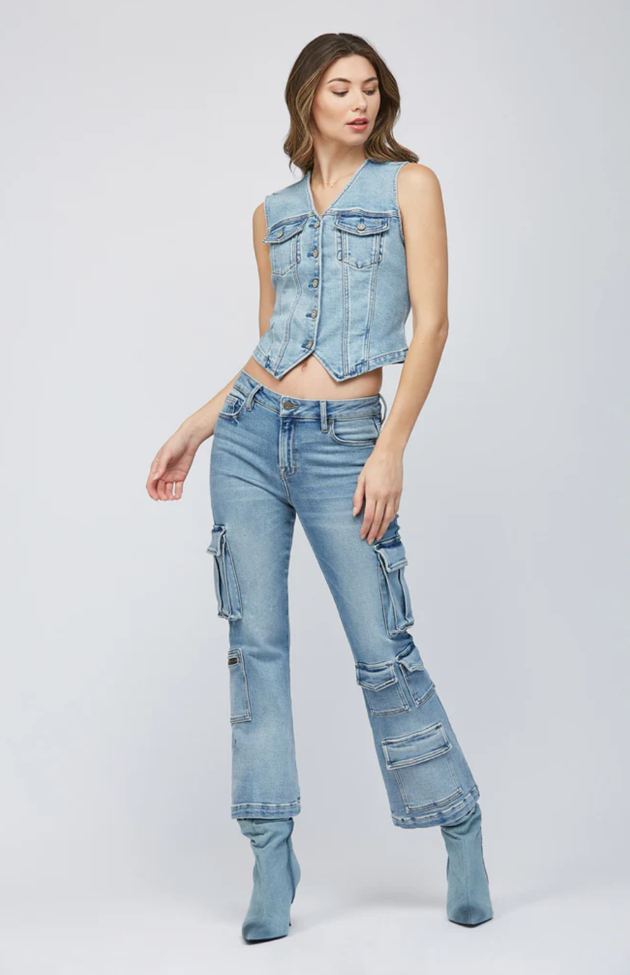 Rebel Light Wash Denim Vest