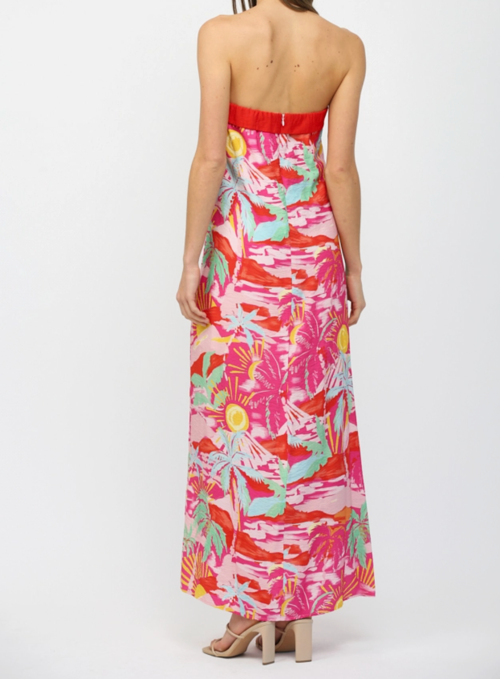 Strapless Maxi Dress with Contrast Band FD31393
