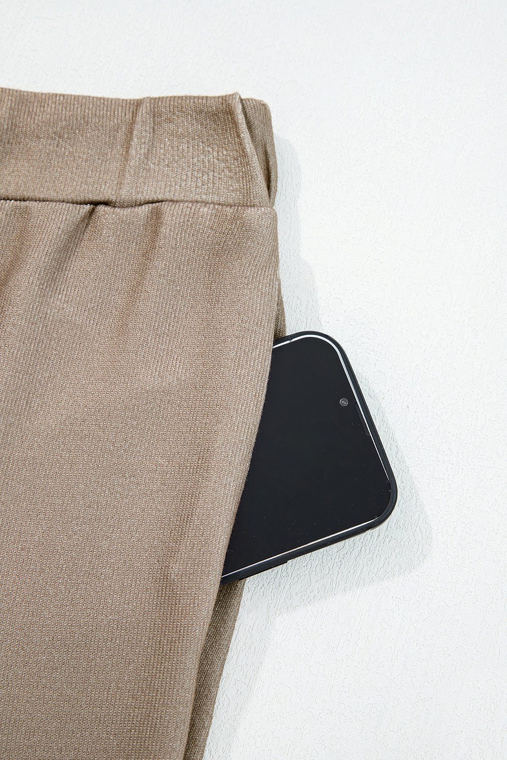 Khaki Retro Star Print Long Sleeve Pullover Drawstring Wide Leg Pajama Set