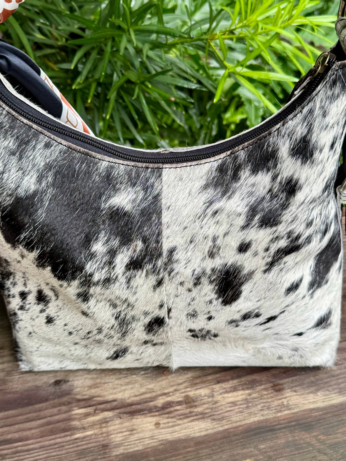 Upcycled LV Cowhide Leather Shoulder Crossbody Bag Western