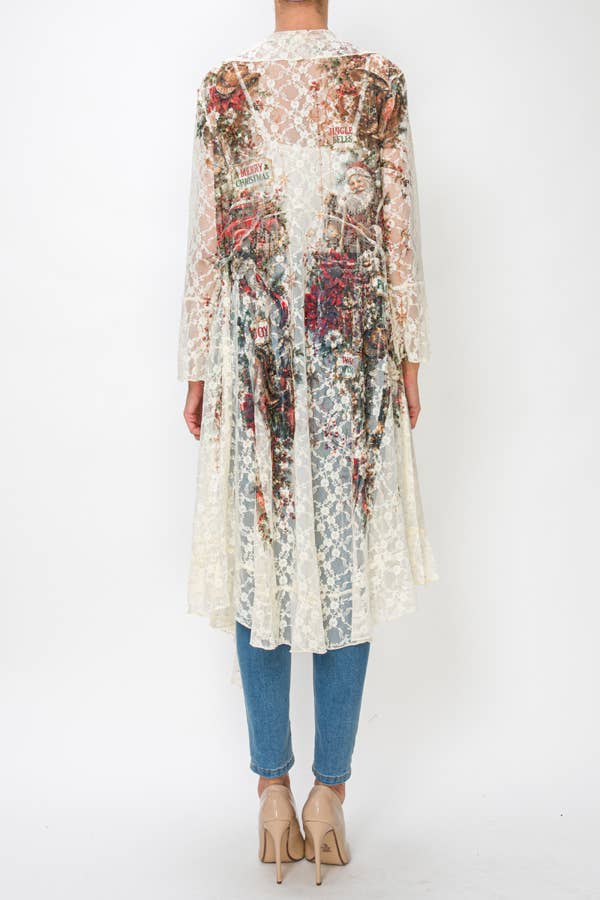 Ethereal Lace Ruffle Duster w/ Sparkles - 4849BG SANTA TRUCK