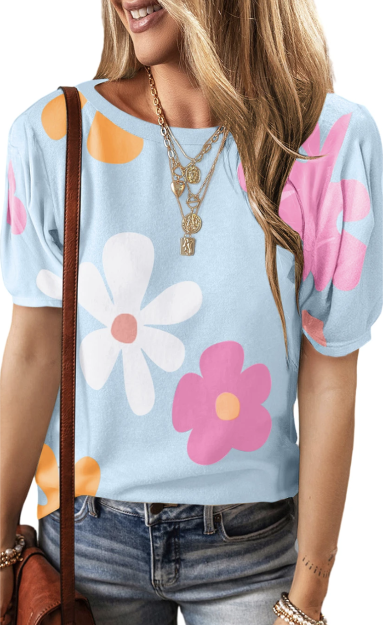 Print Bubble Sleeve Tee