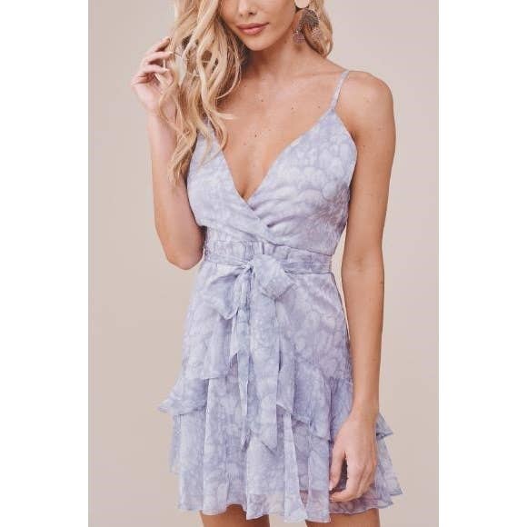 FLORAL CAMI RUFFLE MINI DRESS