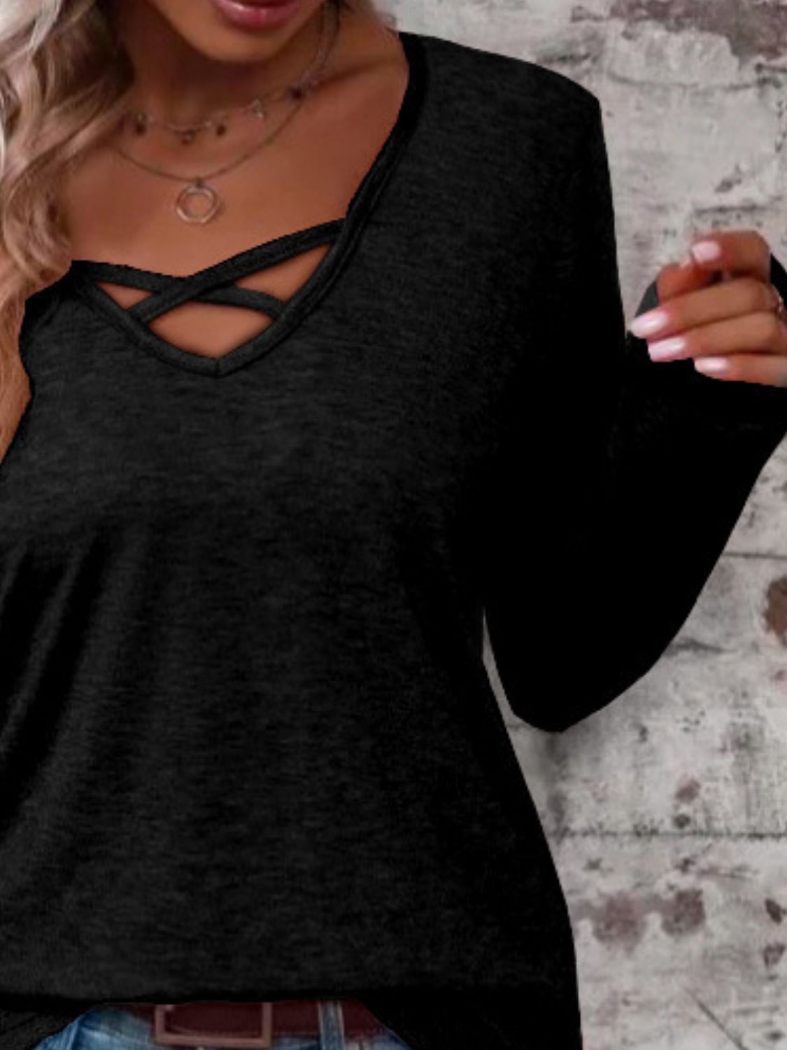 V-Neck Long Sleeve T-Shirt