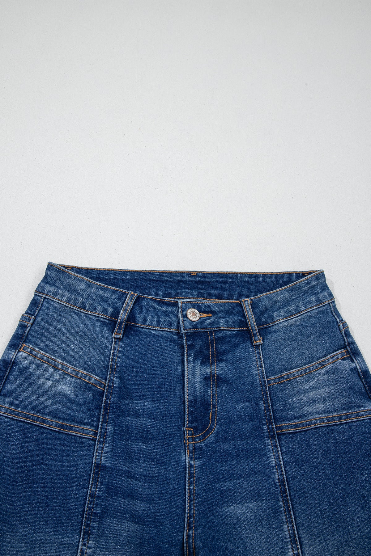 Sky Blue Tailored Seam Detail Womens Shift Jeans