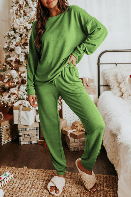 Long Sleeve Pullover & Jogger Pants Loungewear Set