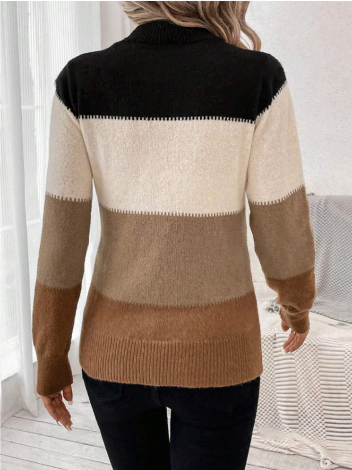 Mock Neck Long Sleeve Sweater