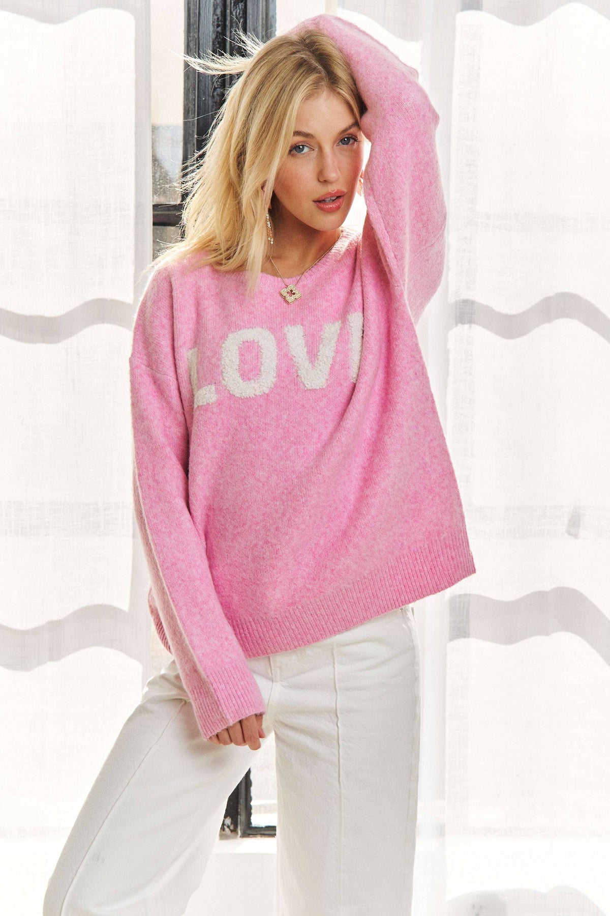 CESW3766-ALPHABET SHAPES LONG SLEEVES SWEATER