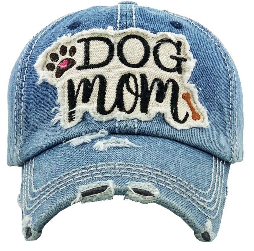 DOG MOM Washed Vintage Premium Cotton Cap