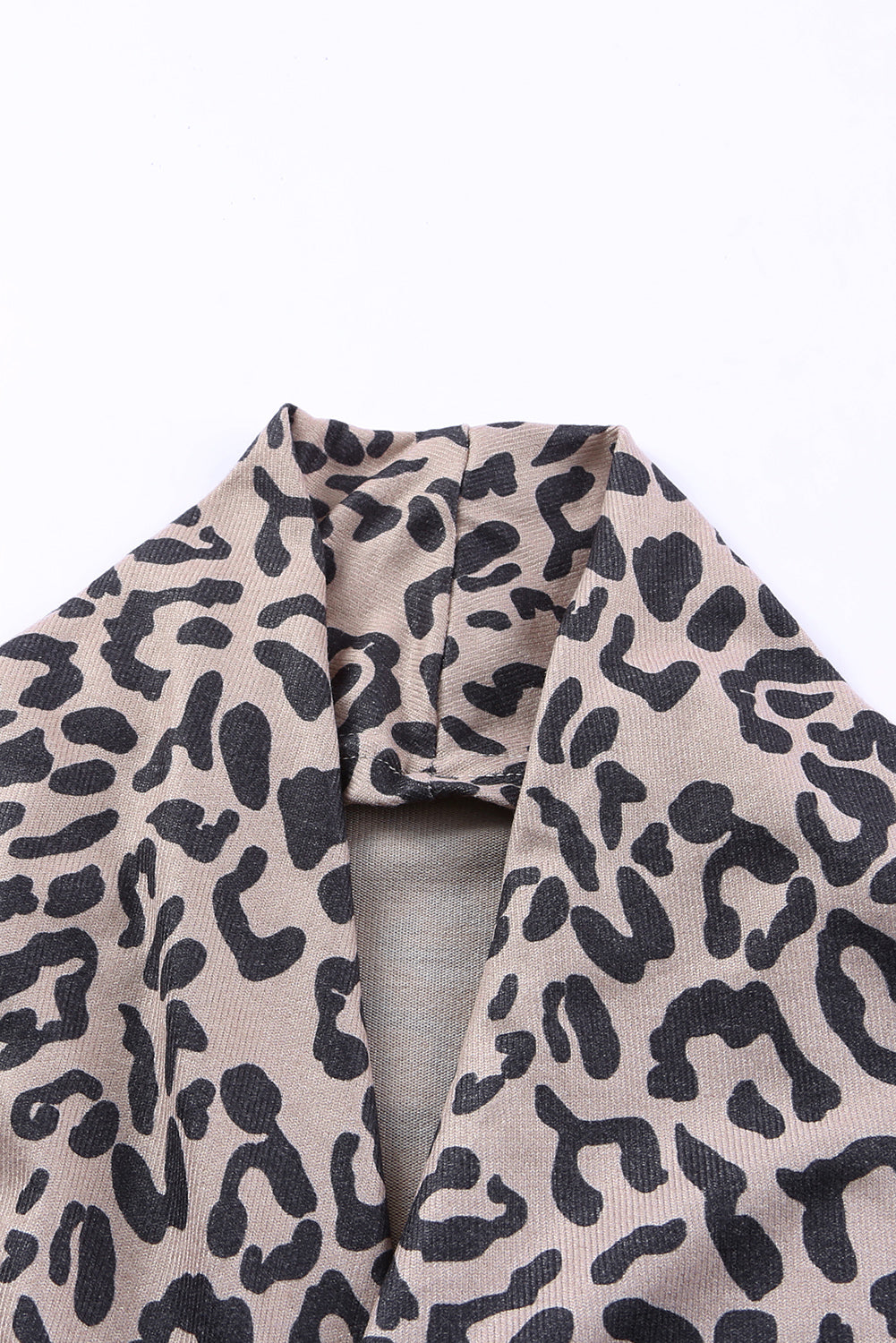 Long Cardigan Cheetah Print Cowl Neck Open Front