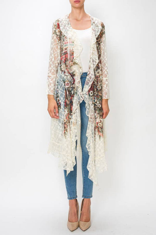 Ethereal Lace Ruffle Duster w/ Sparkles - 4849BG SANTA TRUCK