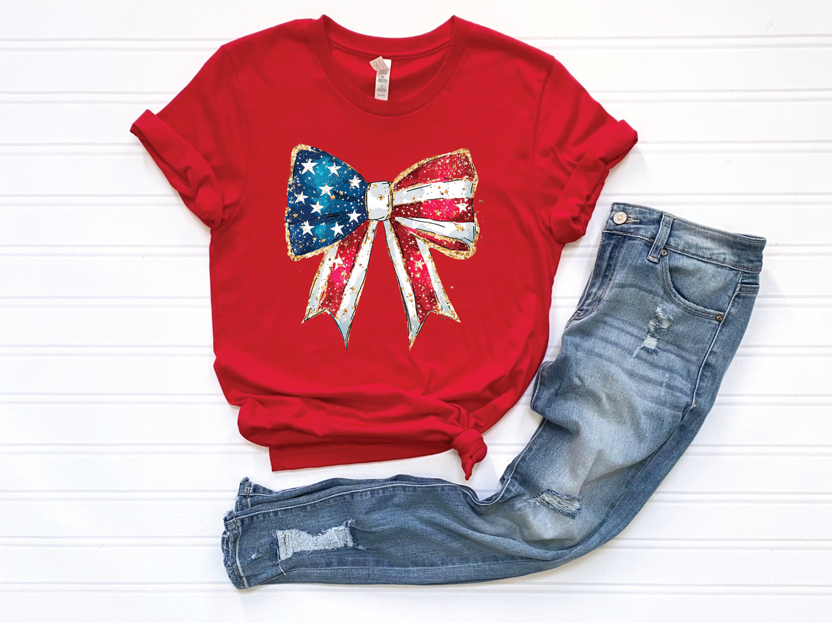 GRAPHIC TEE American Flag Bow