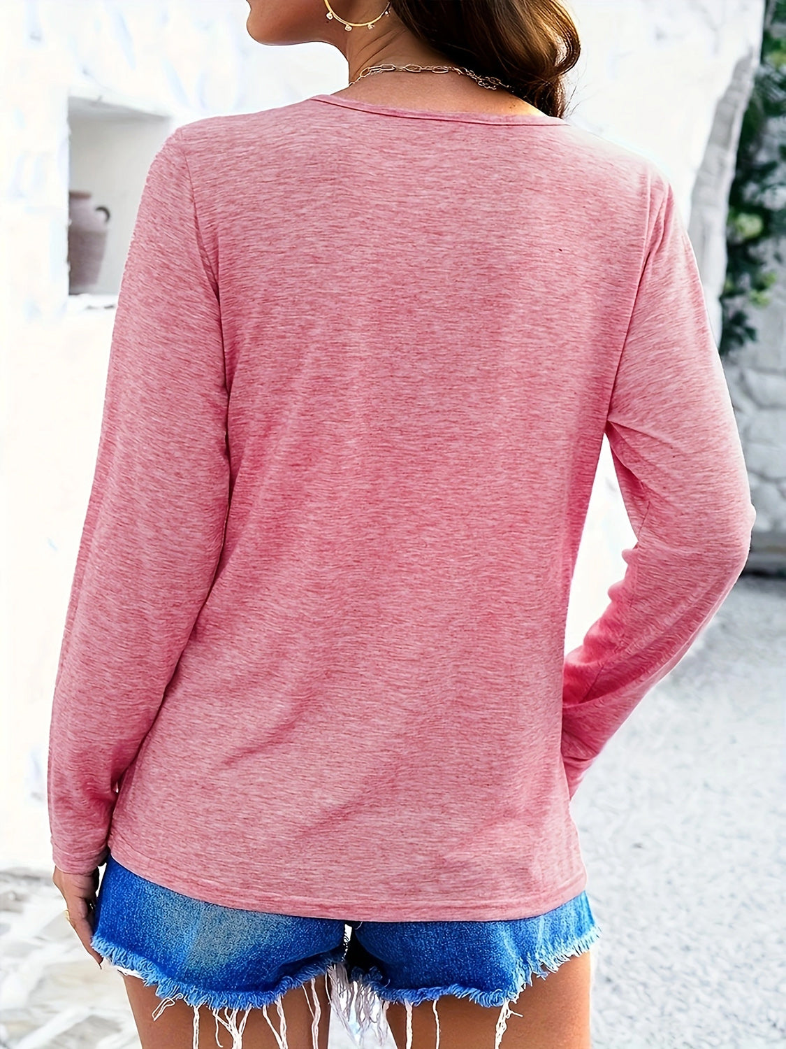 V-Neck Long Sleeve T-Shirt