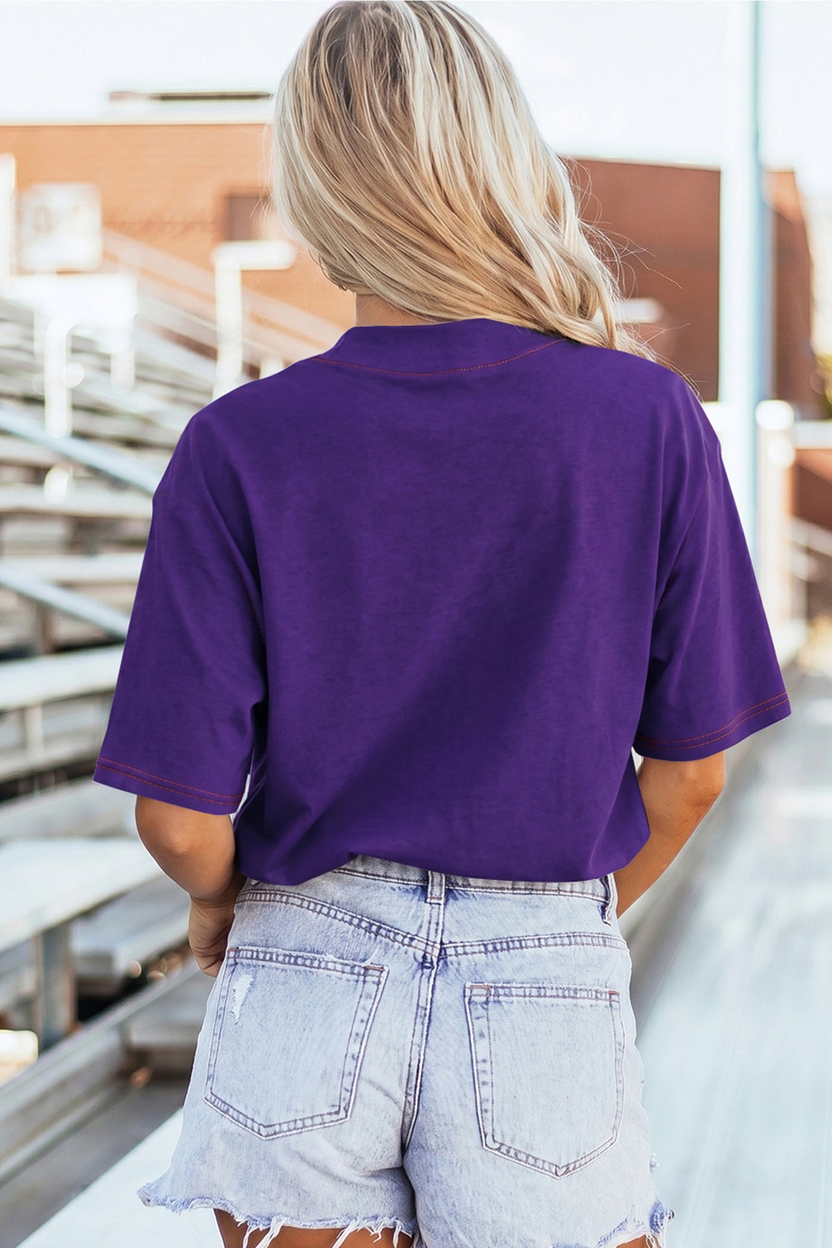Tillandsia Purple Reversible Contrast-Stitched T-Shirt