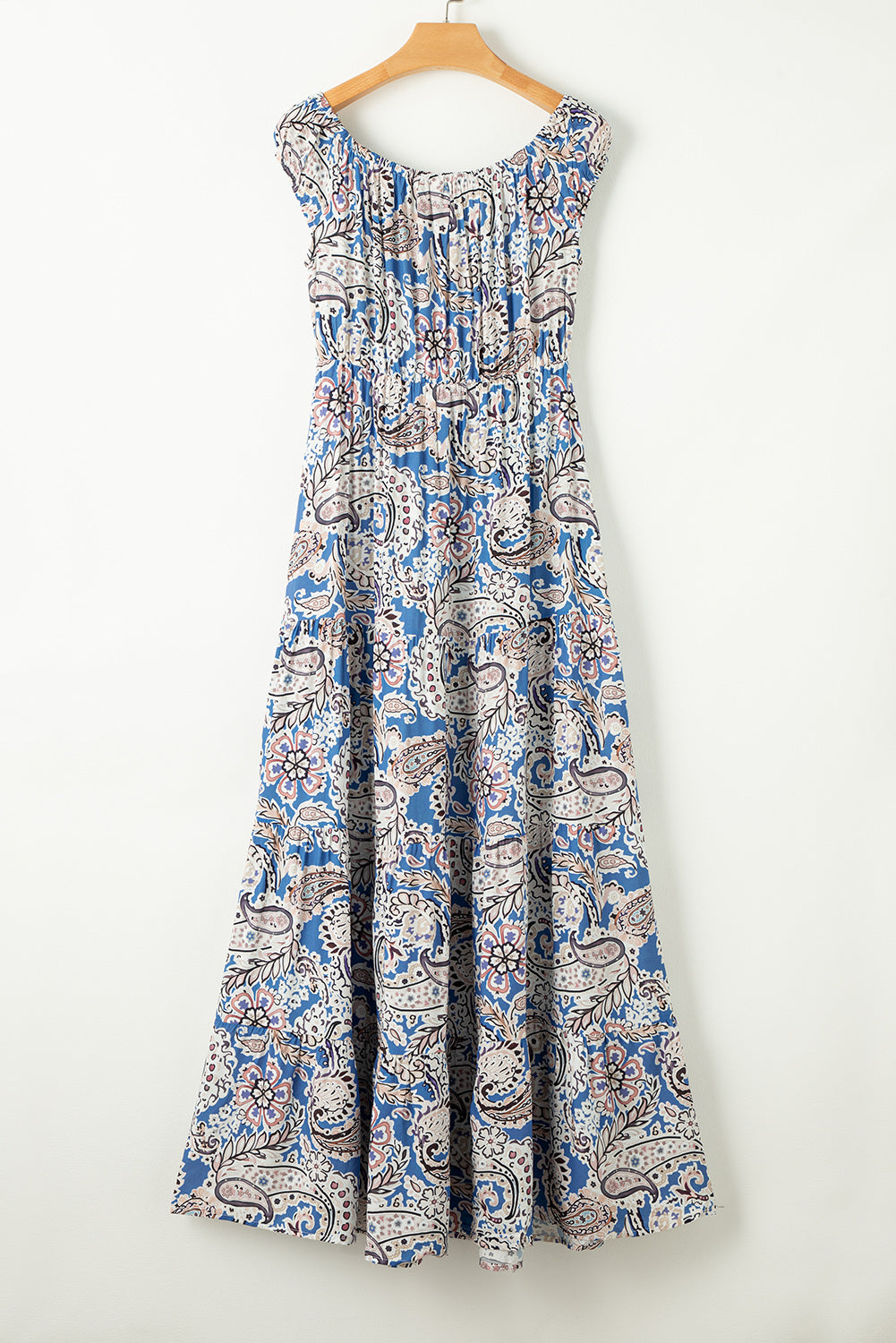 Paisley Print Off Shoulder Maxi Dress