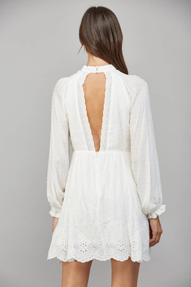 BRODERIE ANGLAISE SWISS DOT DRESS FD5455