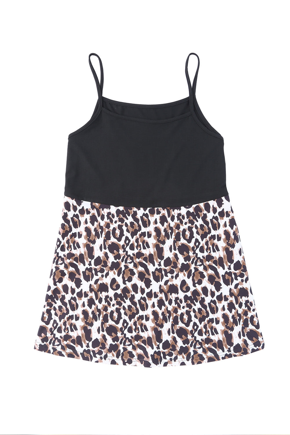 Leopard Patchwork Casual Spaghetti Strap Cami Top