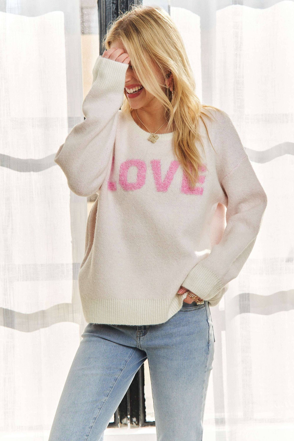 CESW3766-ALPHABET SHAPES LONG SLEEVES SWEATER