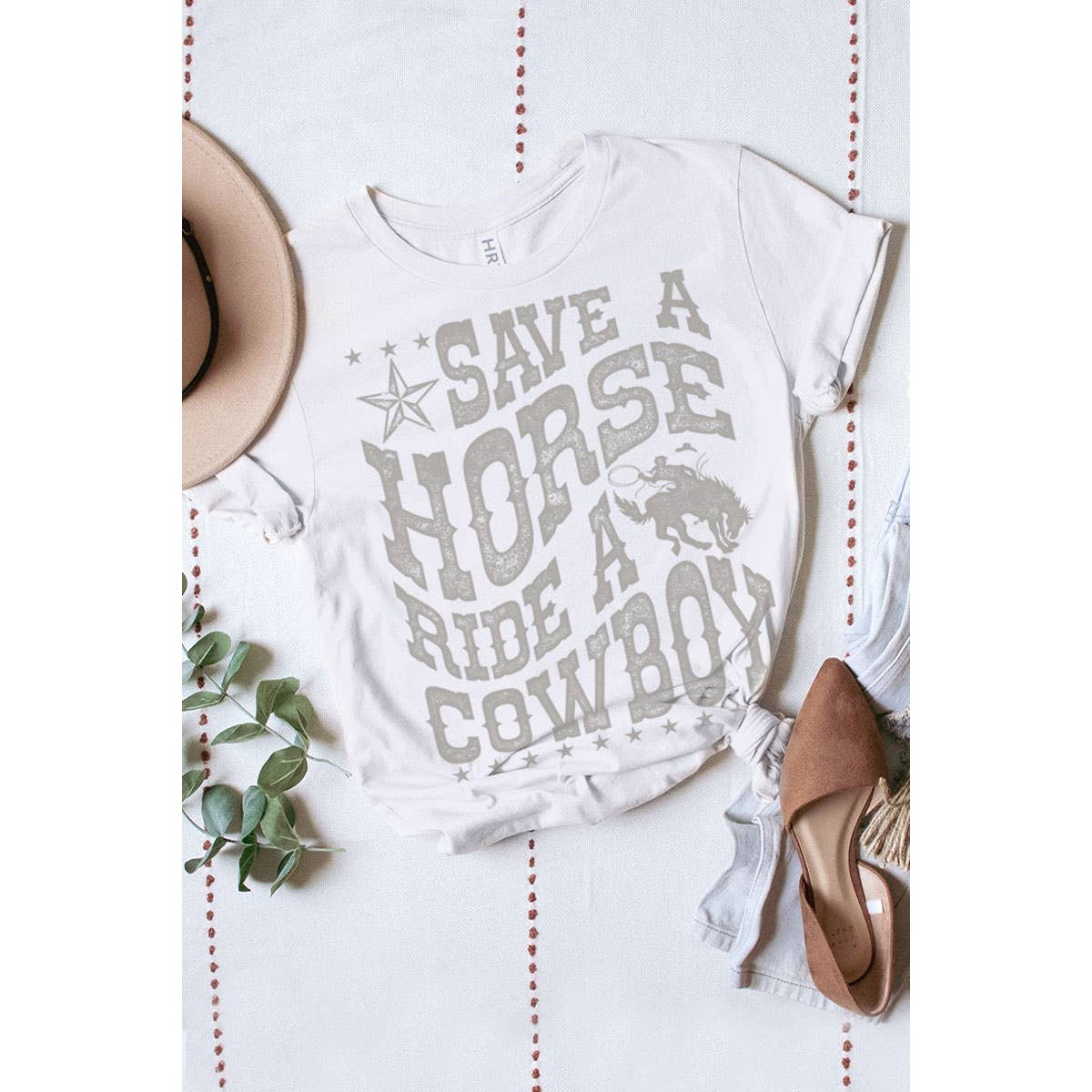 SAVE A HORSE RIDE A COWBOY WASHED GRAPHIC TEE