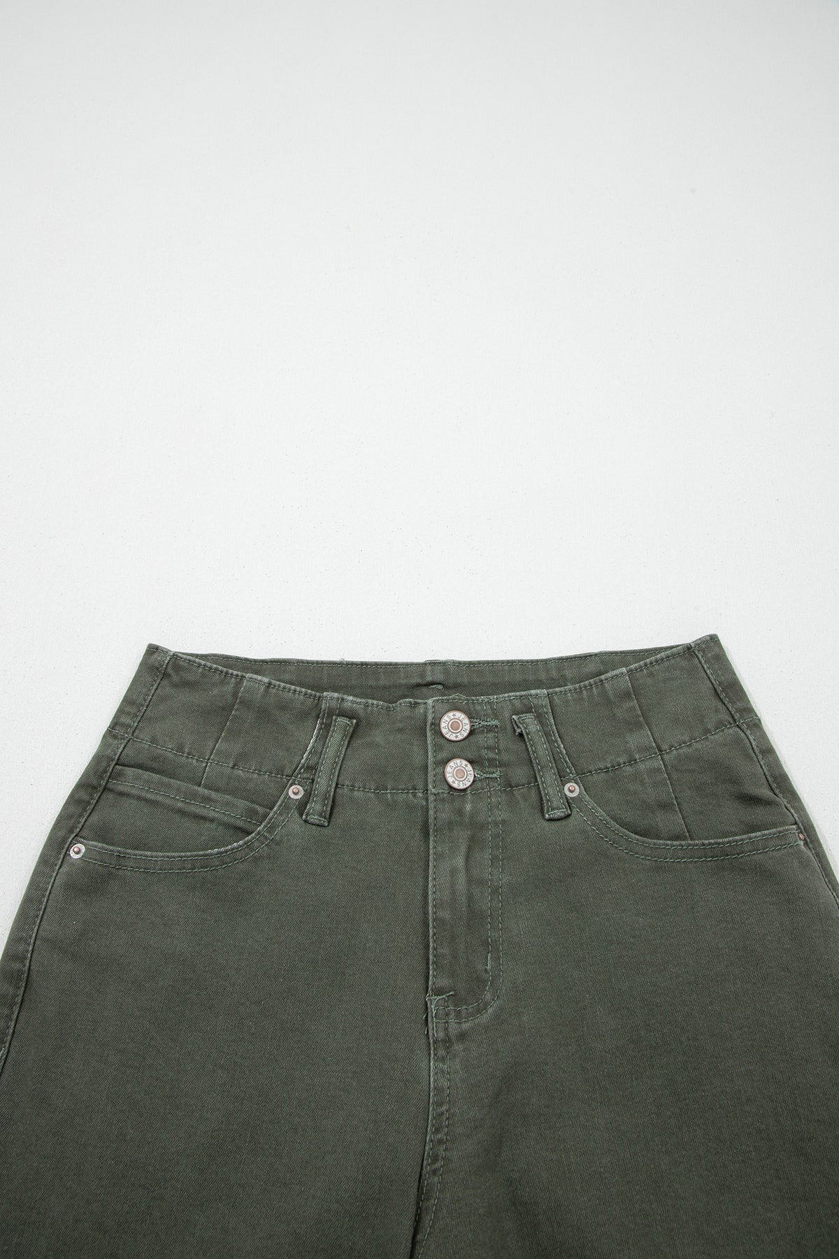 Bonbon 2-Button High Waist Wide Leg Jeans
