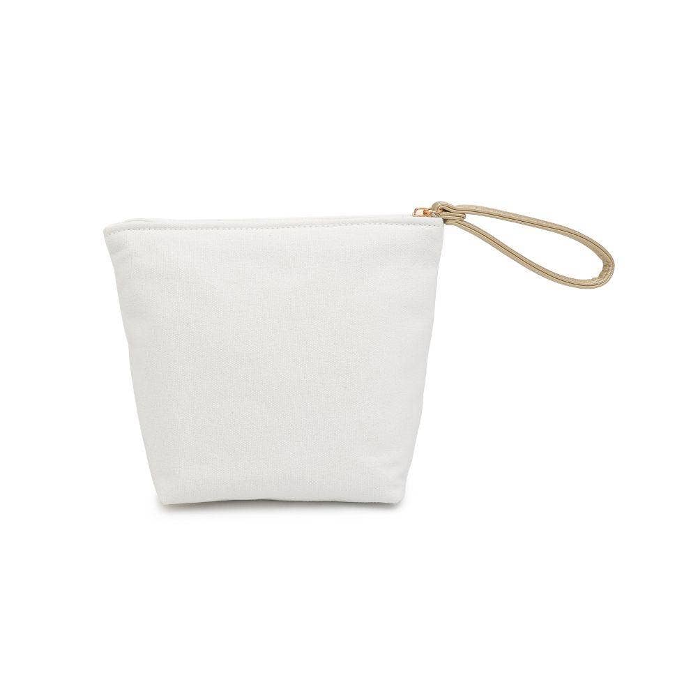 Printed Canvas Wristlet Cosmetic Make Up Bag Pouch