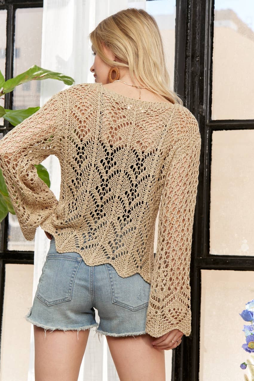 CROCHET TOP Navy Blue