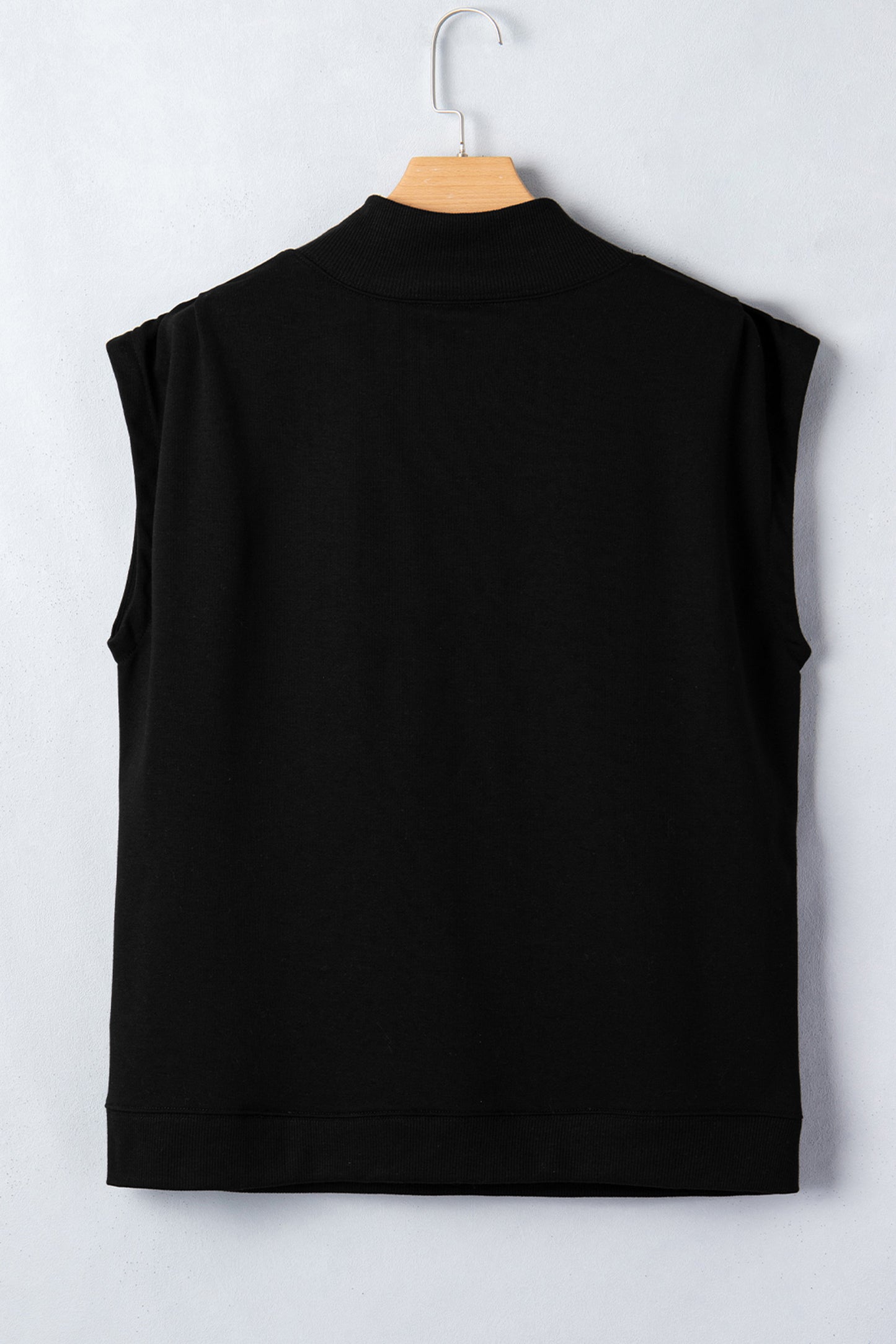Phalaenopsis Solid Color High Neck Cap Sleeve Loose Top