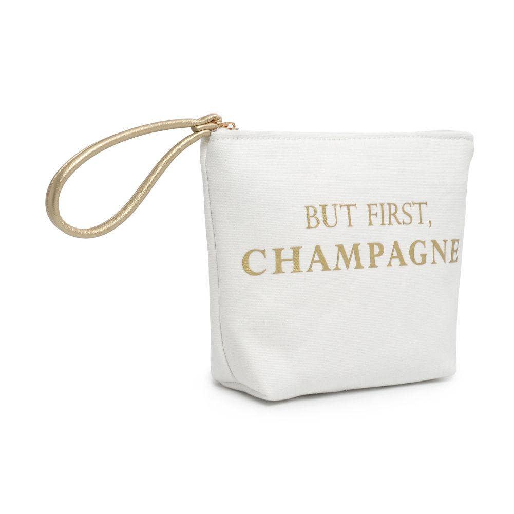 Printed Canvas Wristlet Cosmetic Make Up Bag Pouch