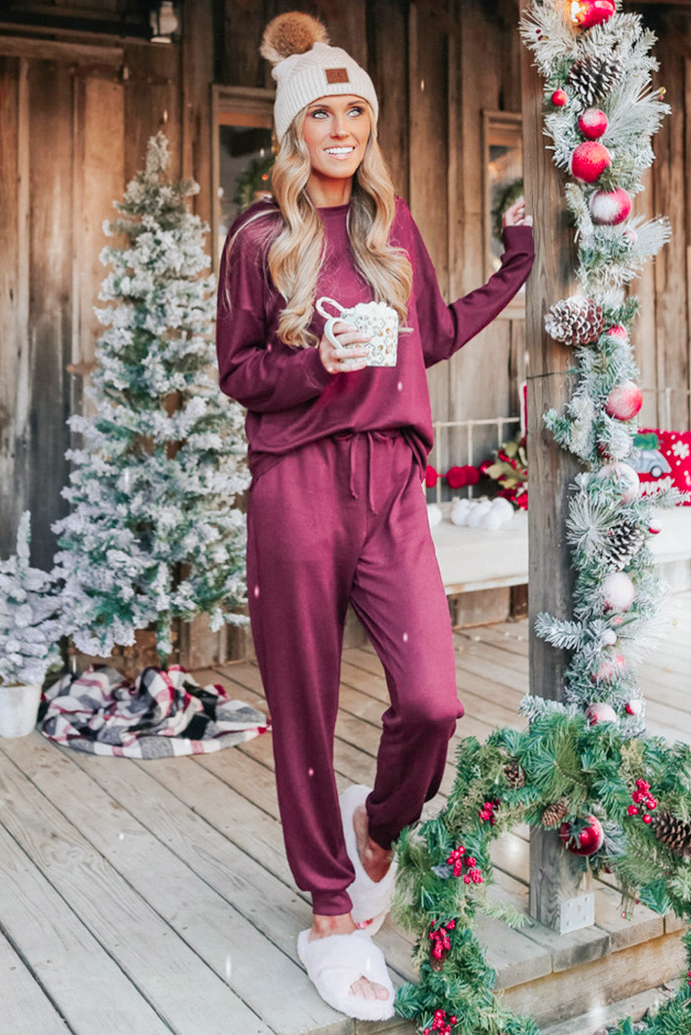 Long Sleeve Pullover & Jogger Pants Loungewear Set