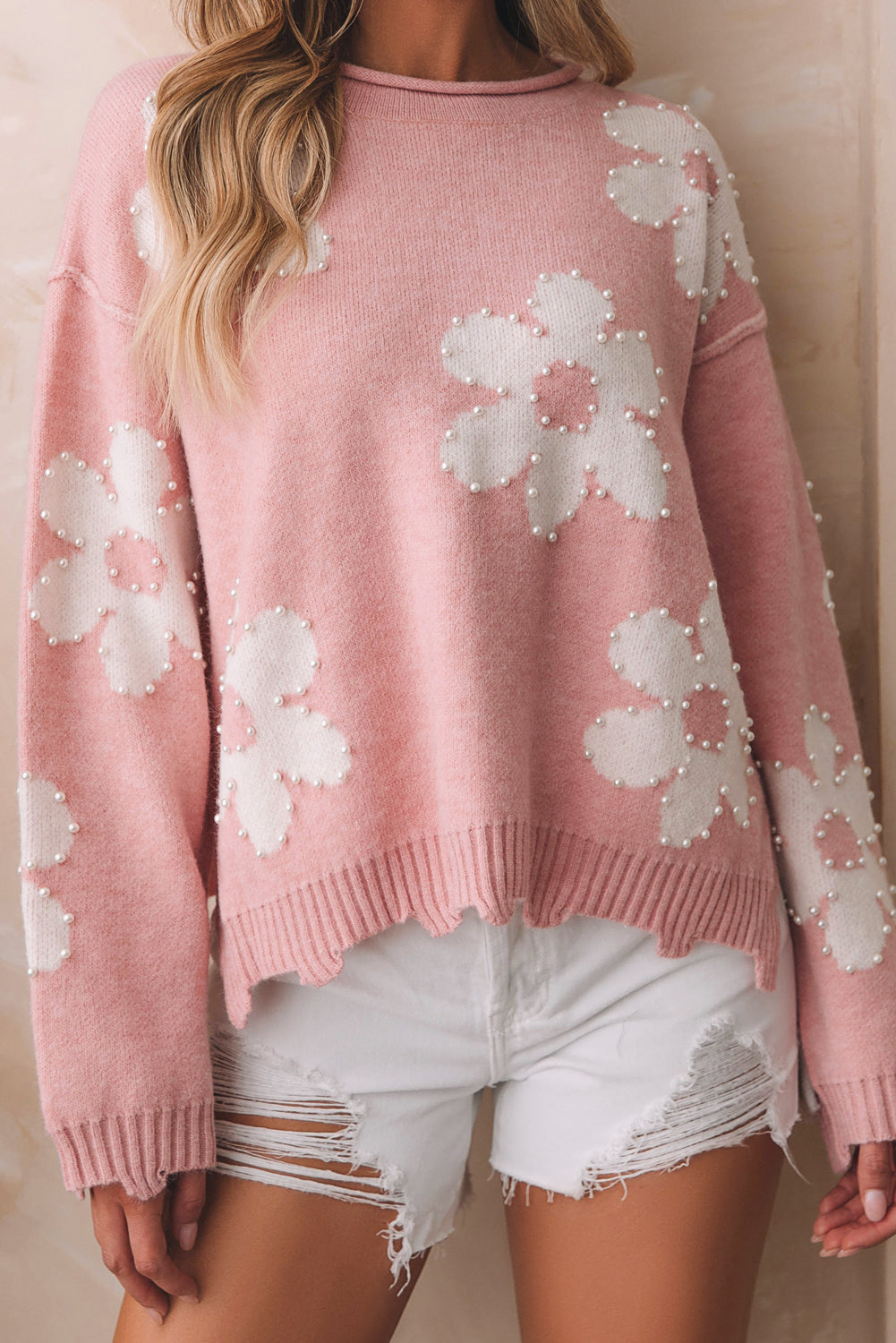 Flower Round Neck Sweater