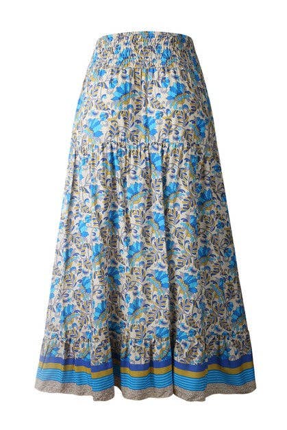 Floral Print Irregular Line A Line Fit Skirt