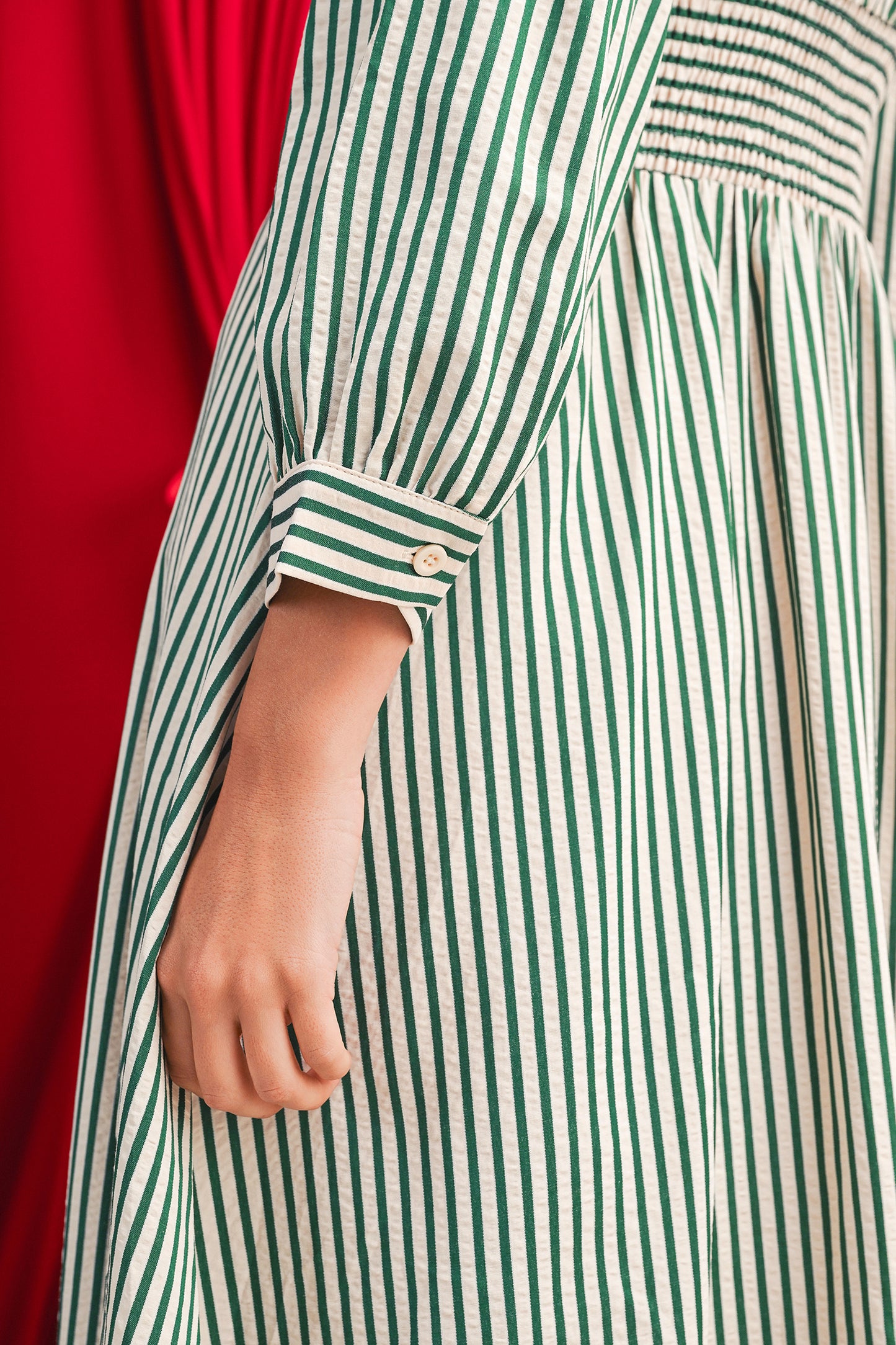 Black Striped V Neck Zip Front Cinched High Waist Midi Dress