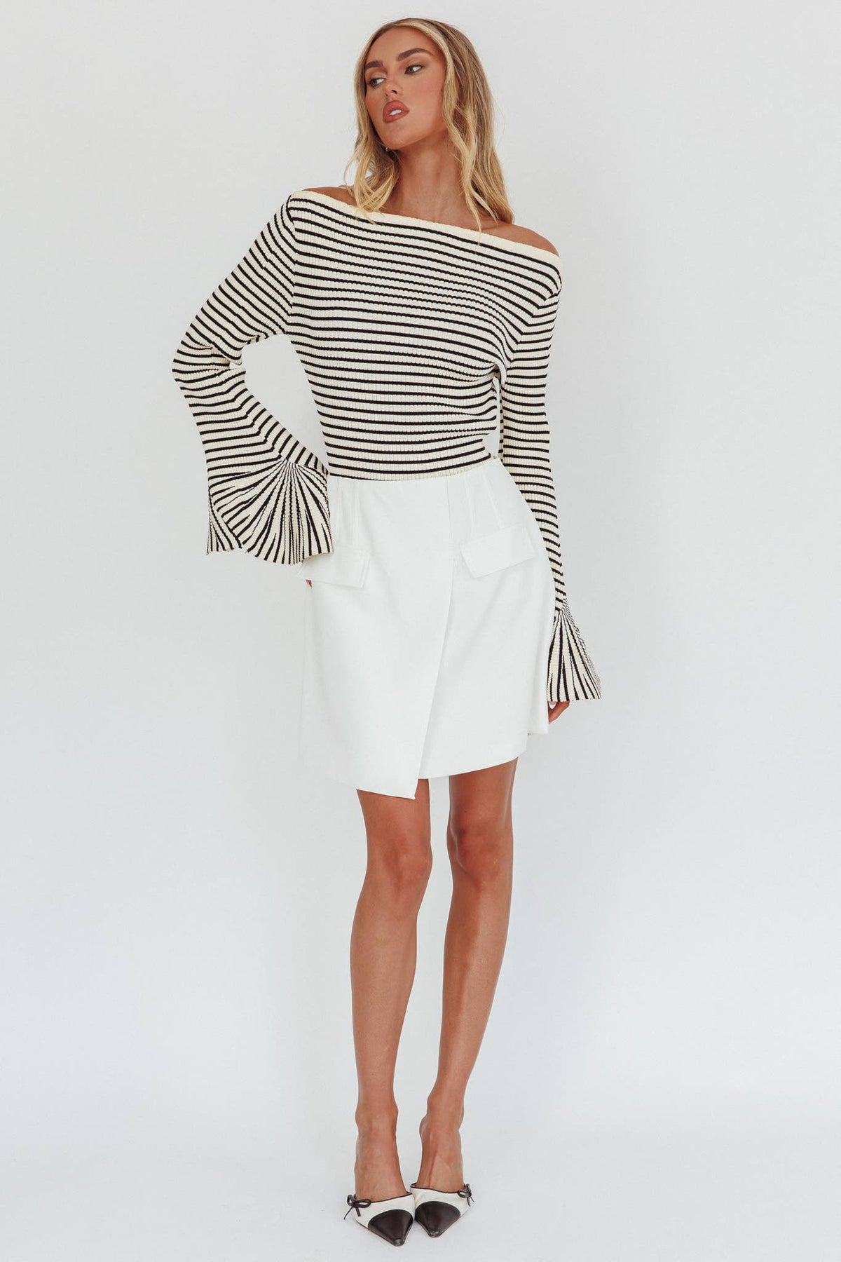 LONG SLEEVE STRIPED SWEATER / WA0002H01