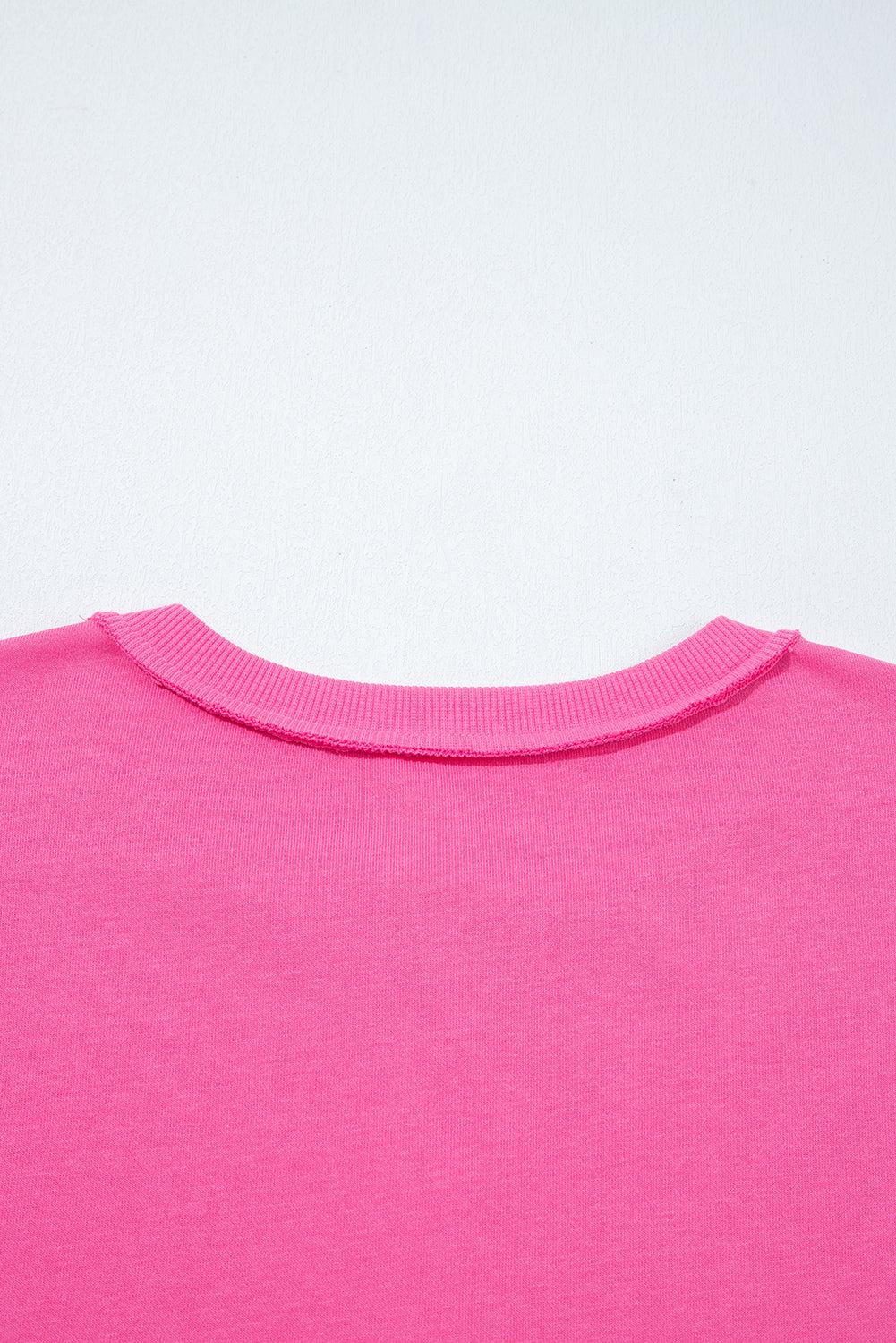 Bright Pink Raw Edge Henley Pullover and Jogger Pants Set