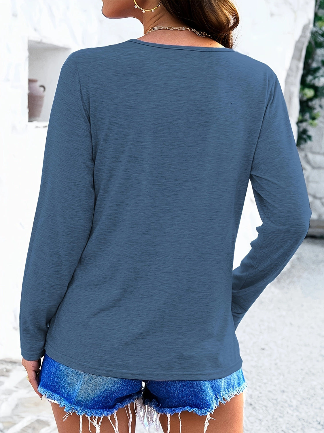 V-Neck Long Sleeve T-Shirt