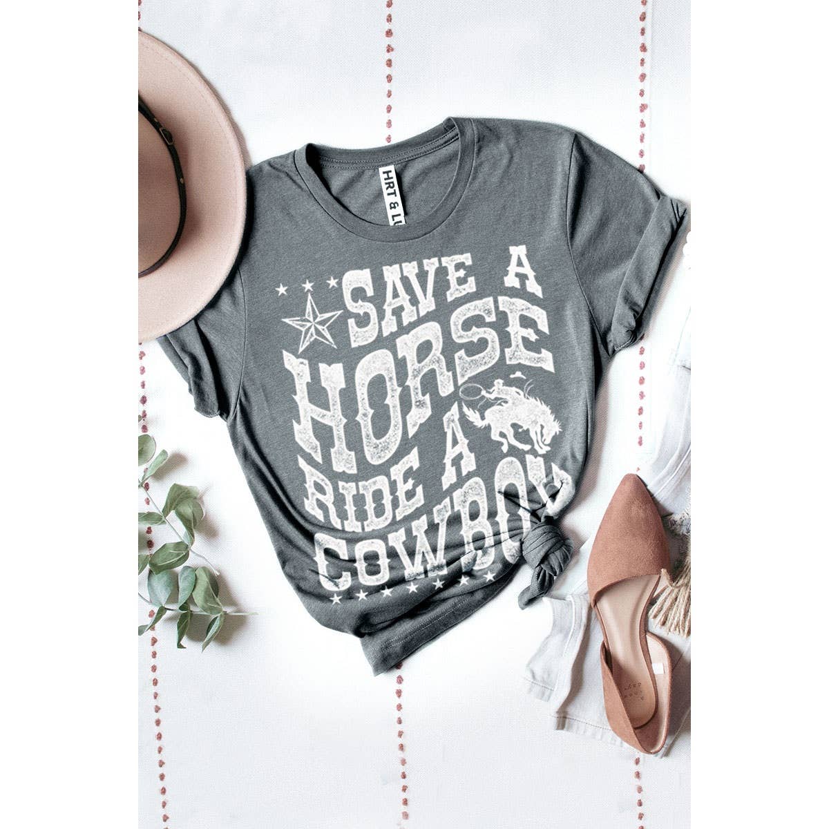 SAVE A HORSE RIDE A COWBOY WASHED GRAPHIC TEE