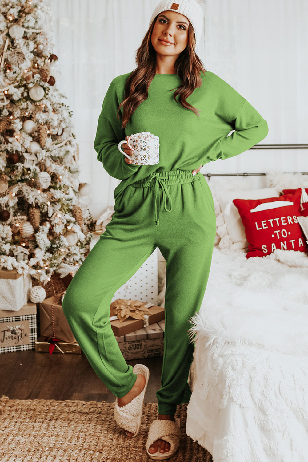 Long Sleeve Pullover & Jogger Pants Loungewear Set