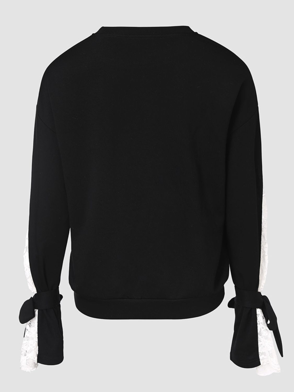 Tied Cuff Long Sleeve Sweatshirt