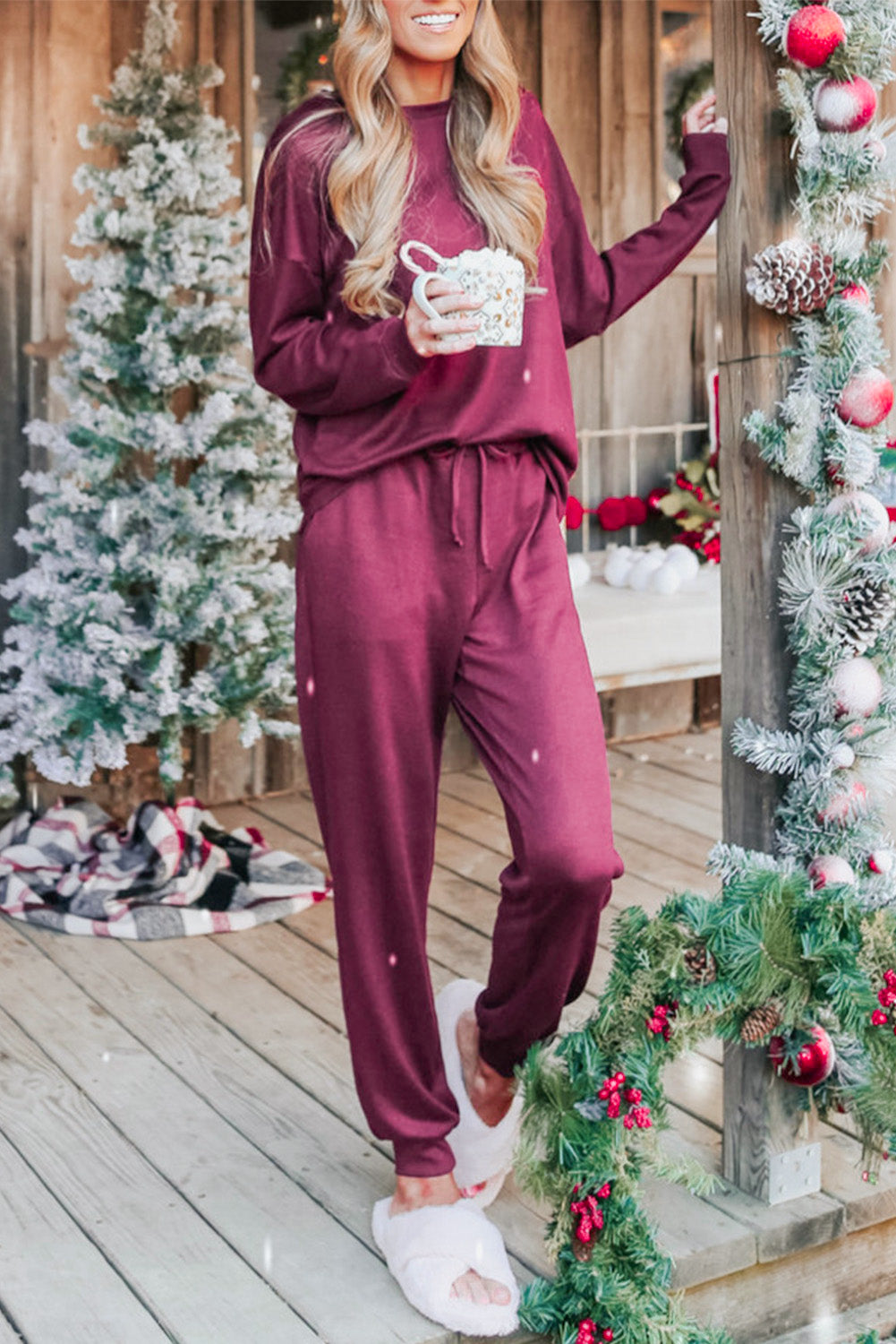 Long Sleeve Pullover & Jogger Pants Loungewear Set