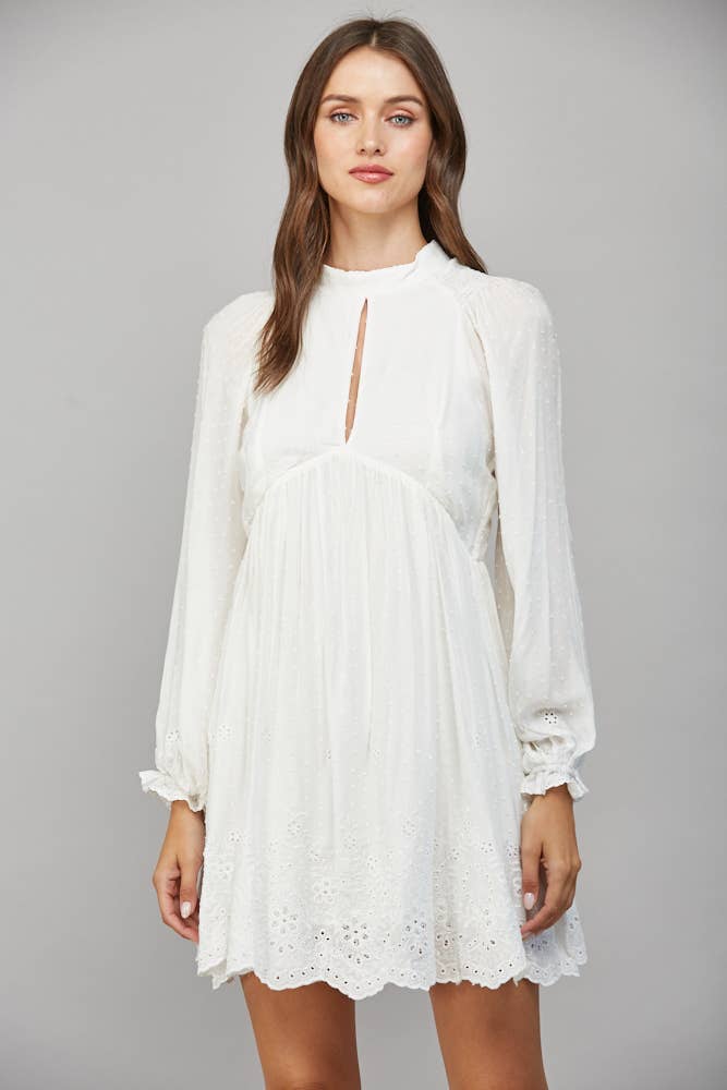 BRODERIE ANGLAISE SWISS DOT DRESS FD5455