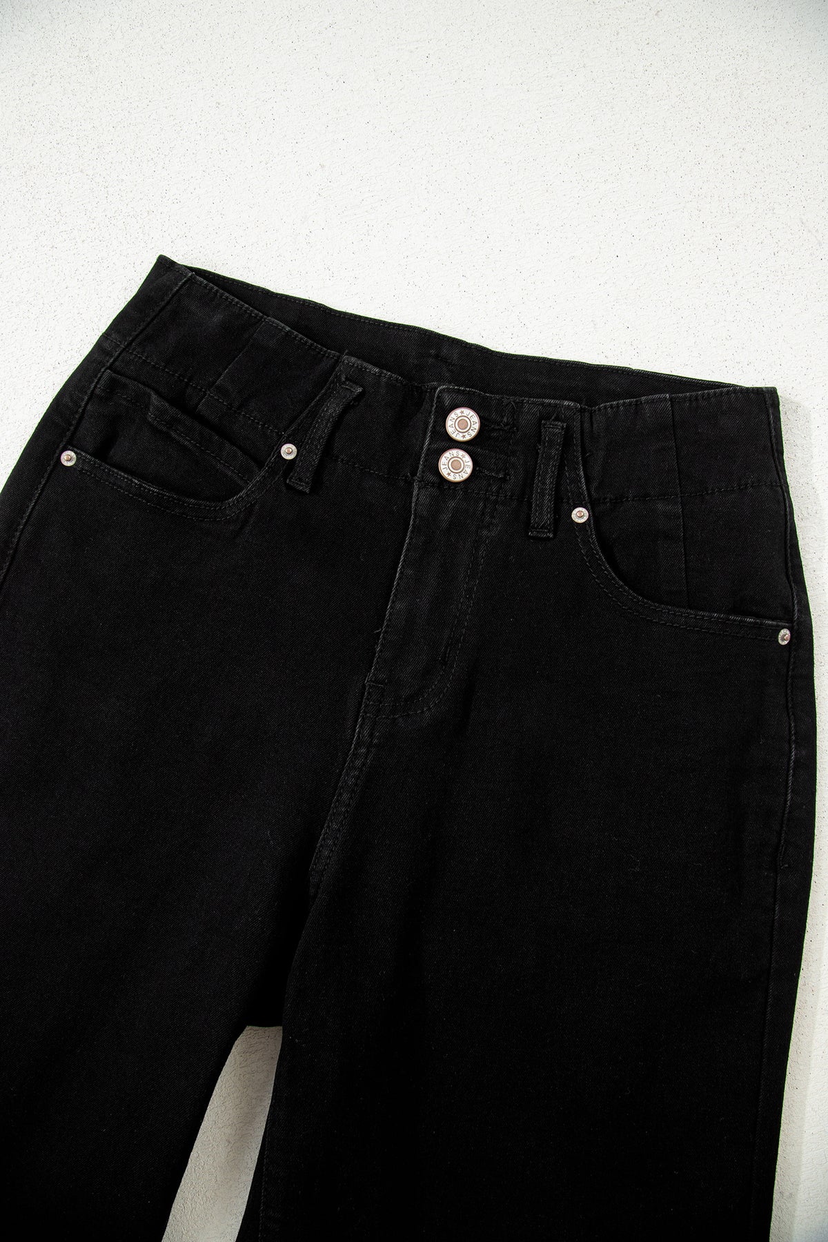 Bonbon 2-Button High Waist Wide Leg Jeans