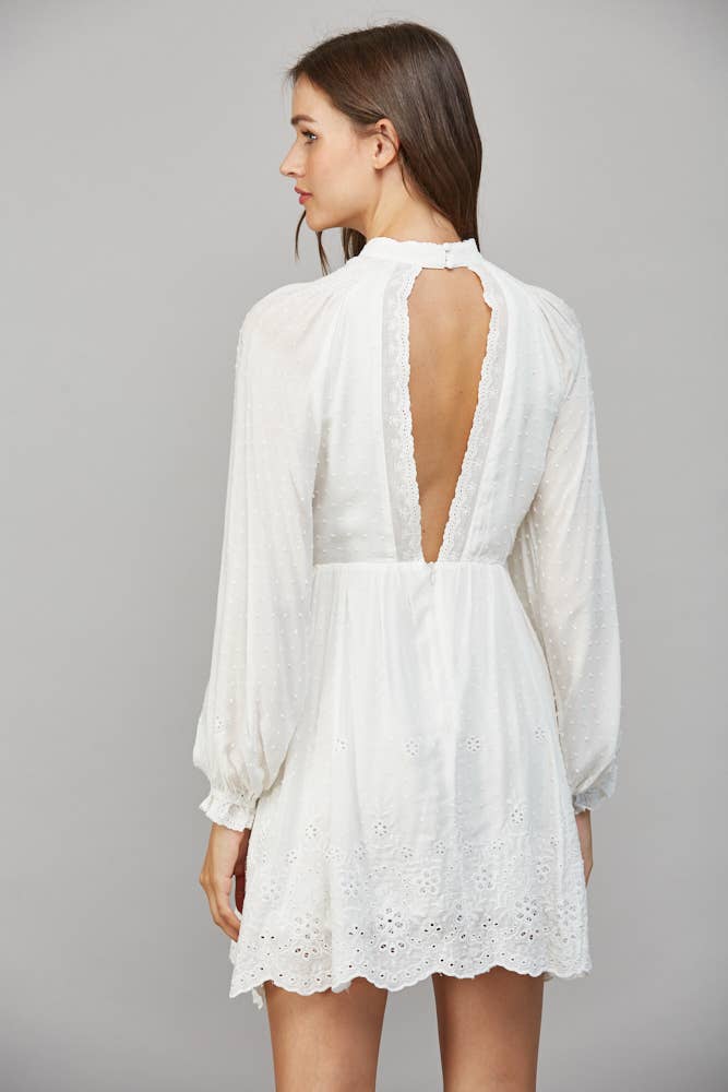 BRODERIE ANGLAISE SWISS DOT DRESS FD5455